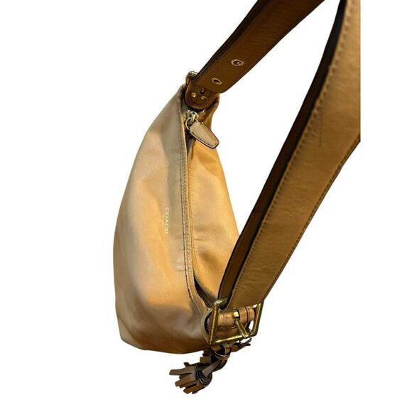 Coach Legacy Tassel Shoulder Bag 19889 Beige Tan Leather Large Tote Vintage - Picture 4 of 13